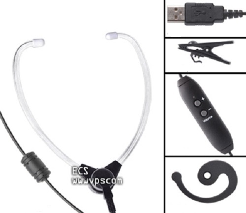 New SH-50 USB Stetho Stethoscope Style Headset for Computer Transcribing