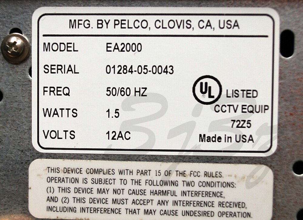 Pelco EA2000 Equalizing Amplifier