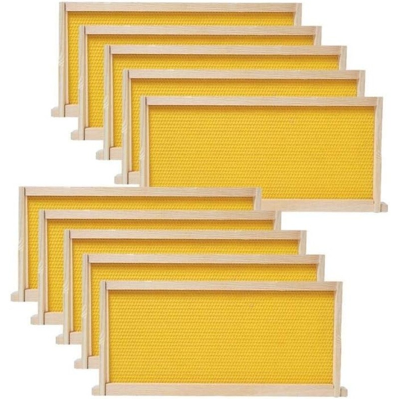 10-Pack Beehive Frames Beeswax Foundation Medium Super Langstroth Assembly New
