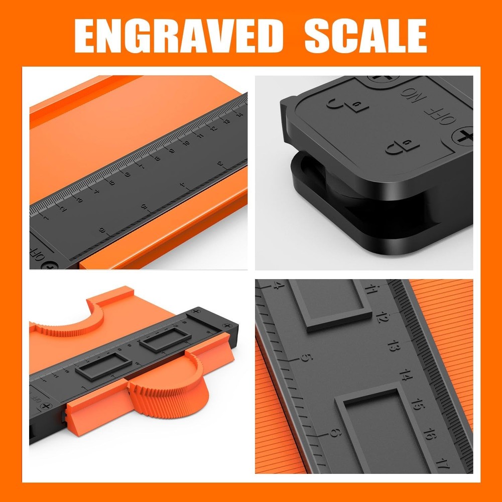 Engraved 2-Pack Contour Gauge - Accurate Shape Duplicator for Irregular Objects