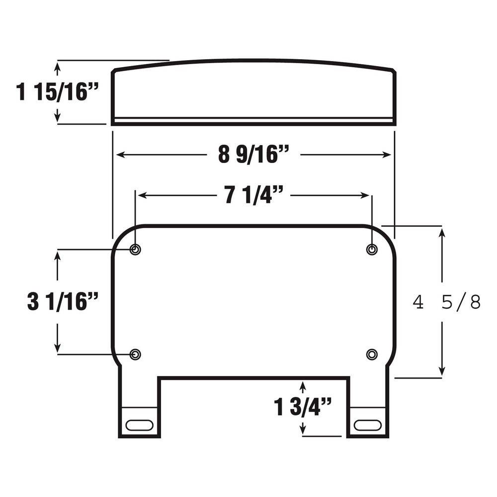 Peterson 8.6"x4.6" Reflectorized Red Rectangular Bolt-on Mount Tail Lights
