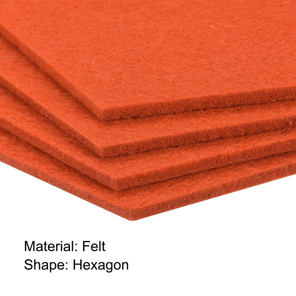 Felt Coasters 4pcs Hexagonal Orange Pads