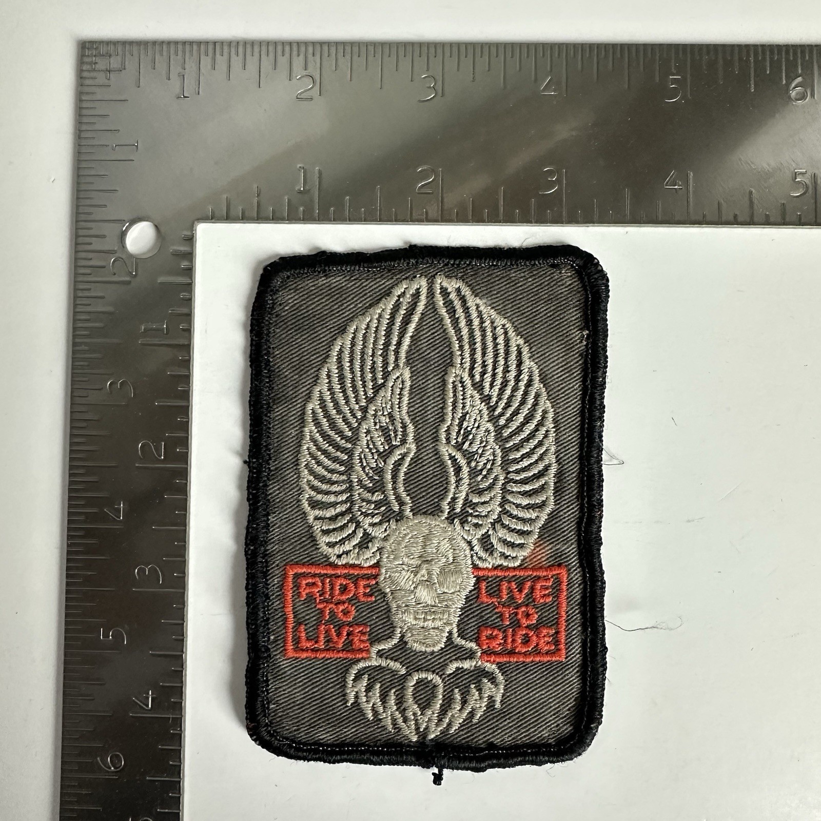 Vintage Harley Davidson Skull Eagle Wings Up Ride To Live Embroidered Patch
