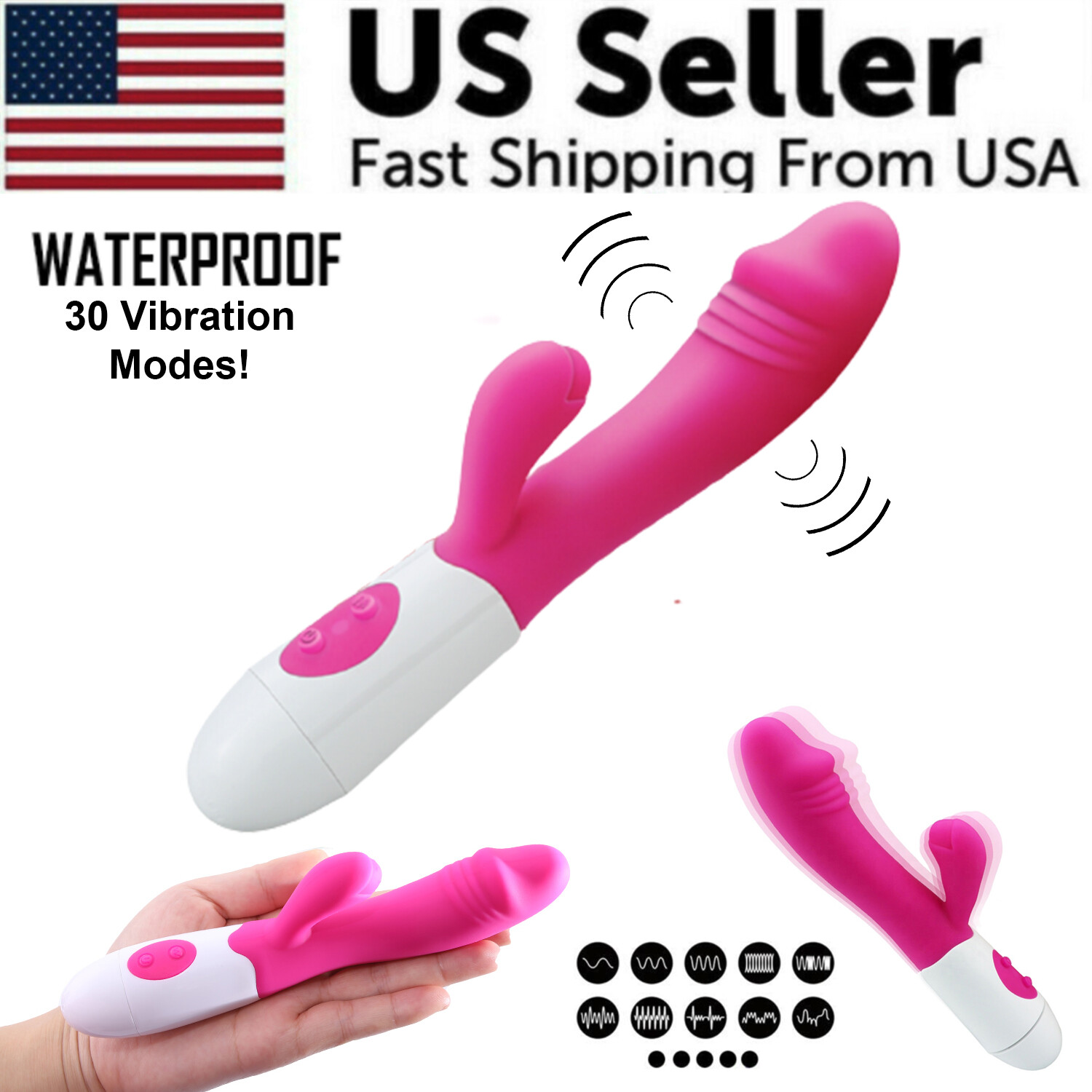 Multispeed Vibrator G Spot Dildo Rabbit Female Adult Sex Toy Massager Waterproof