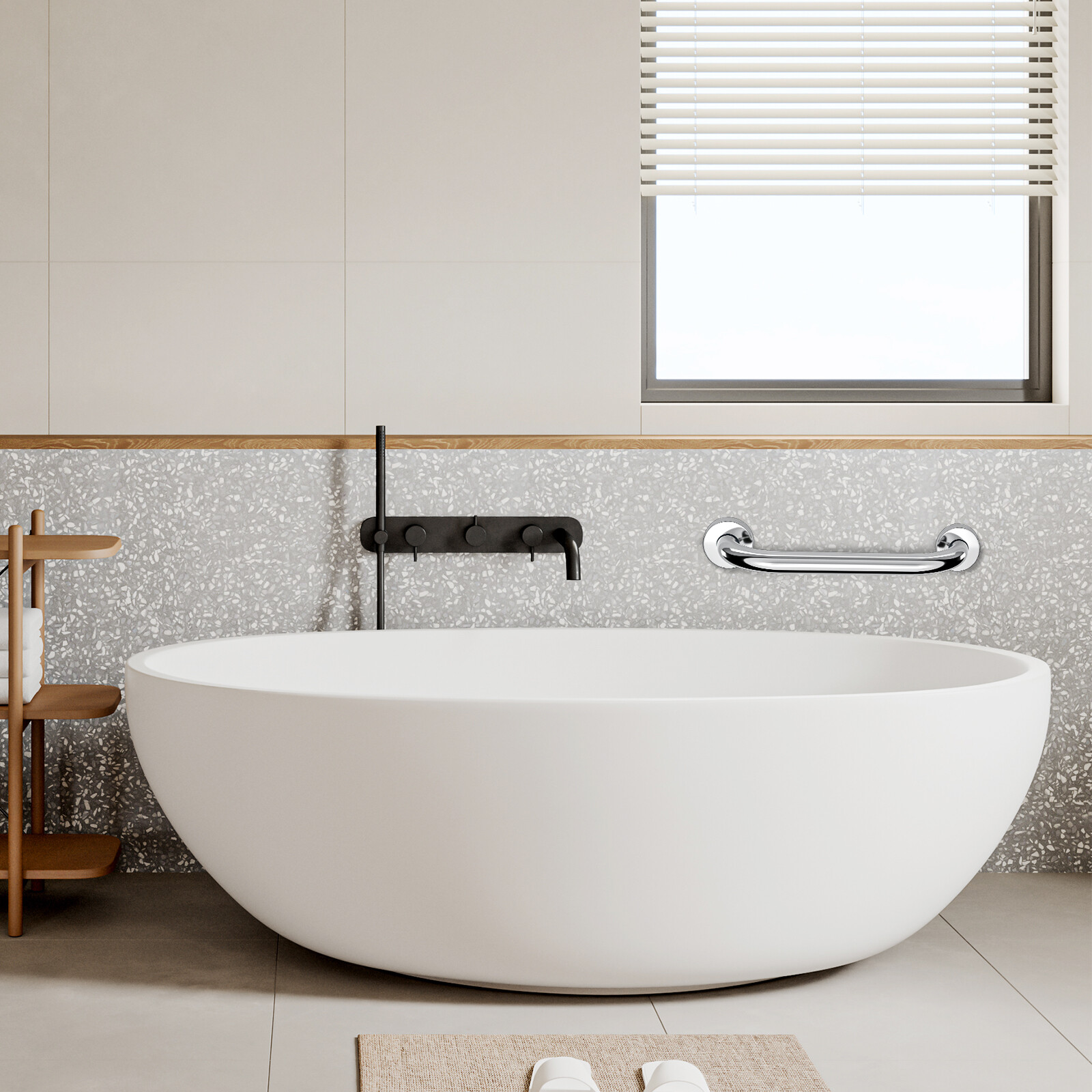 12"/16"/20" Bathroom Shower Grab Bar Safety Handle for Elderly Pregnant Handicap