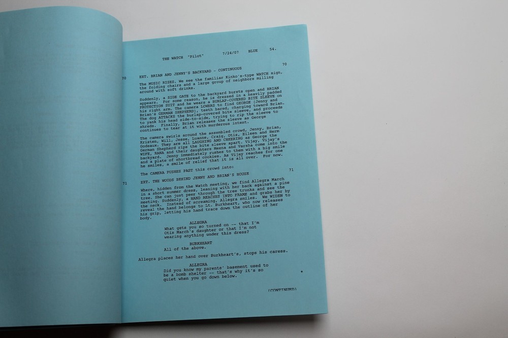 THE WATCH / Ed Decter & John J. Strauss 2007 TV Script Unproduced Pilot