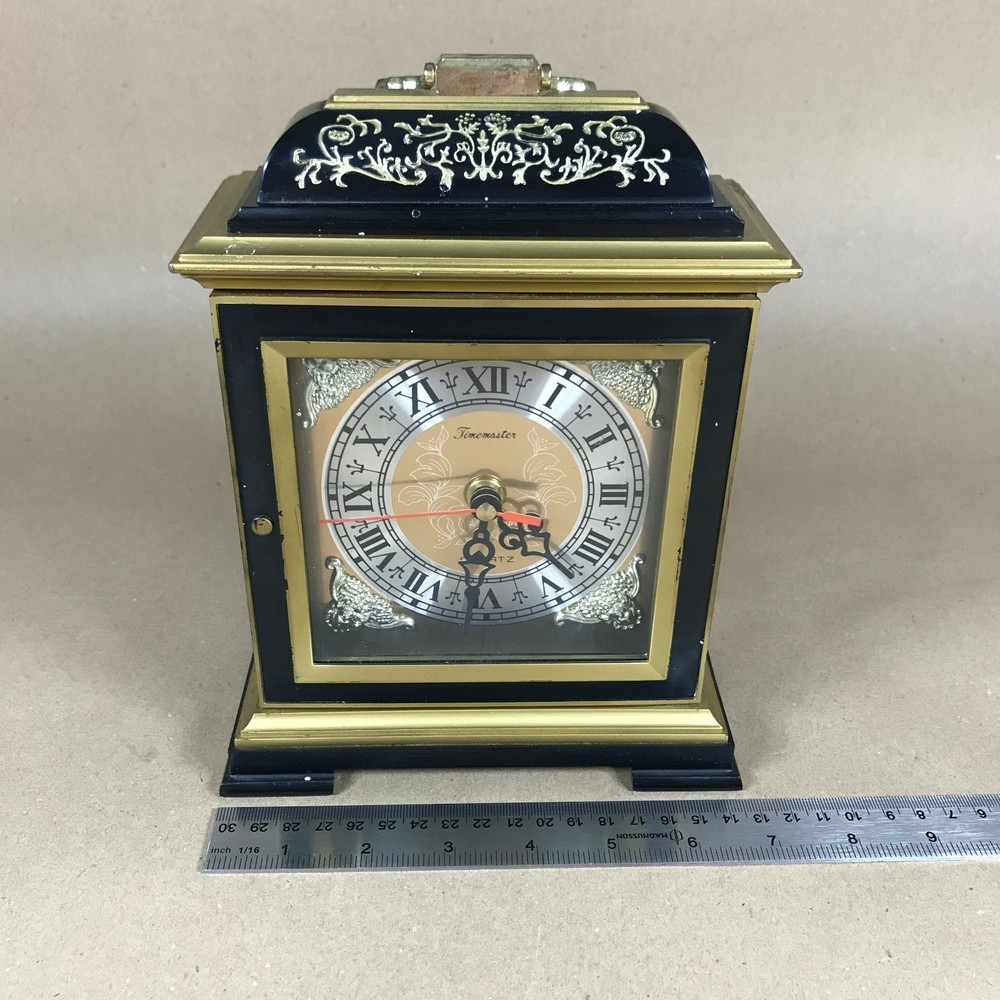 Timemaster Black and Gold Mantle Clock
