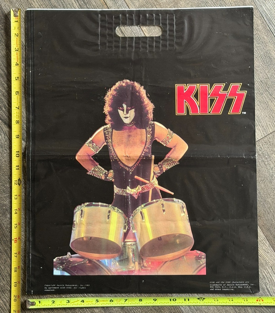 KISS Shopping Bag ERIC CARR Unmasked Tour Australia 1980 Vintage Kiss Aucoin