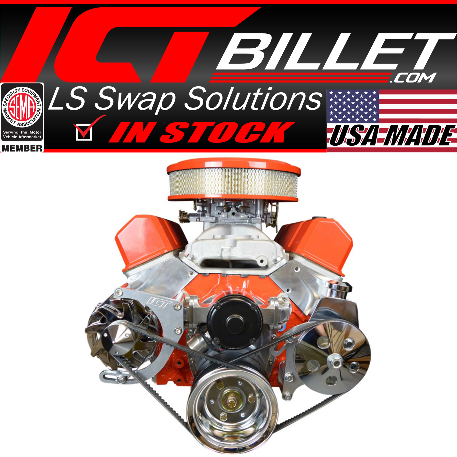 SBC Alternator & Power Steering Pump Accessory Drive Brackets Kit for Electri...