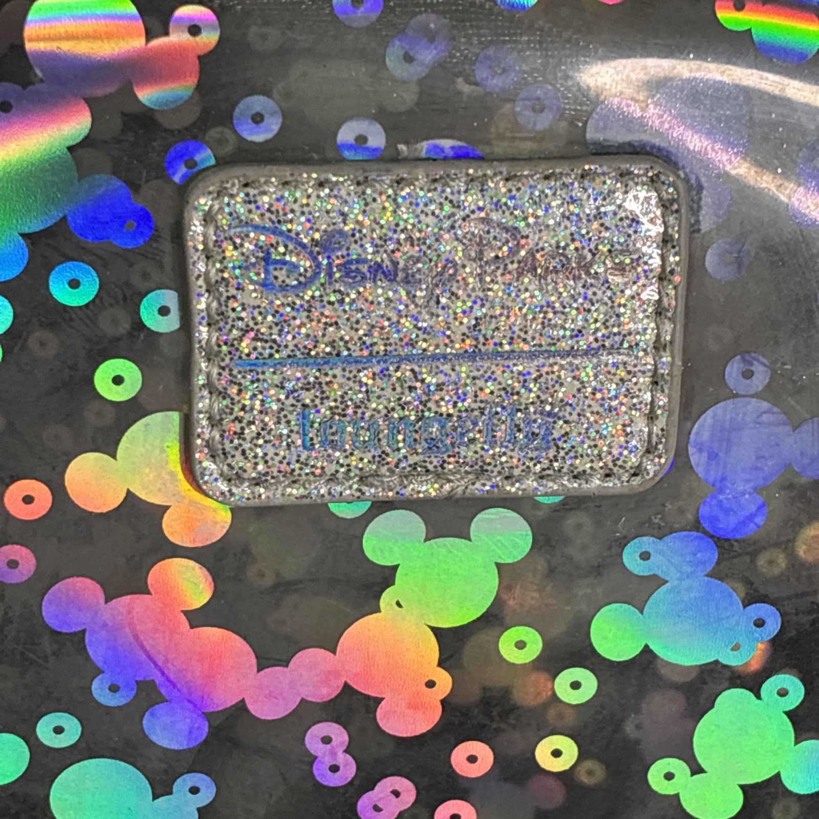 Disney Parks Loungefly Magic Mirror Holographic Clear Mini Backpack Metallic