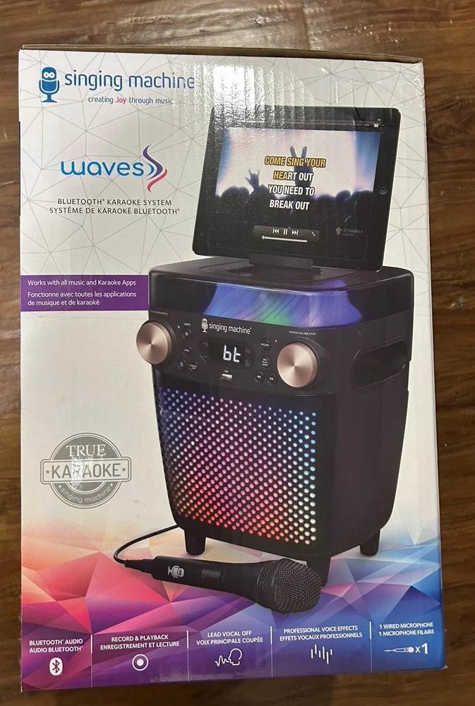 NEW Waves Singing Machine Bluetooth Karaoke System NIB