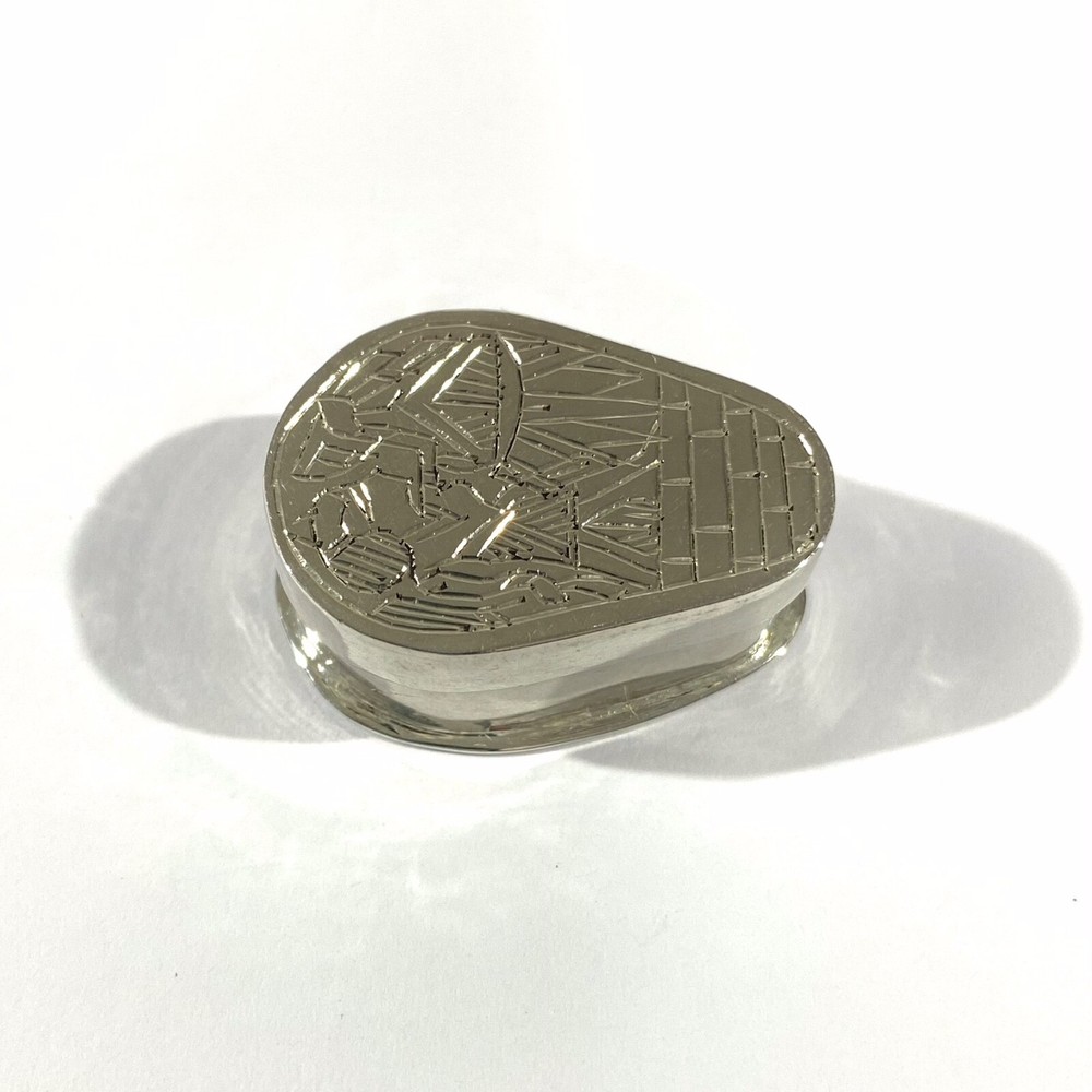 Vintage Solid Silver Egyptian Pill Box , Snuff Box, Hallmarked