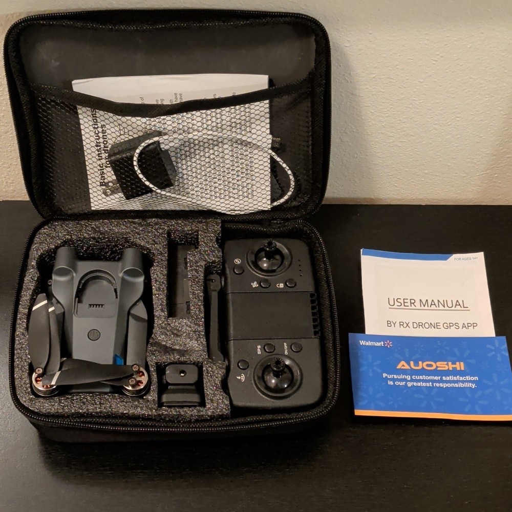 AUOSHI RX Drone GPS Quadcopter Kit with Remote Controller, Battery, Camera, Case