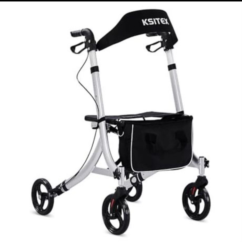 KSITEX Rollator Walker for Seniors – Folding Rolling Walker with Backrest