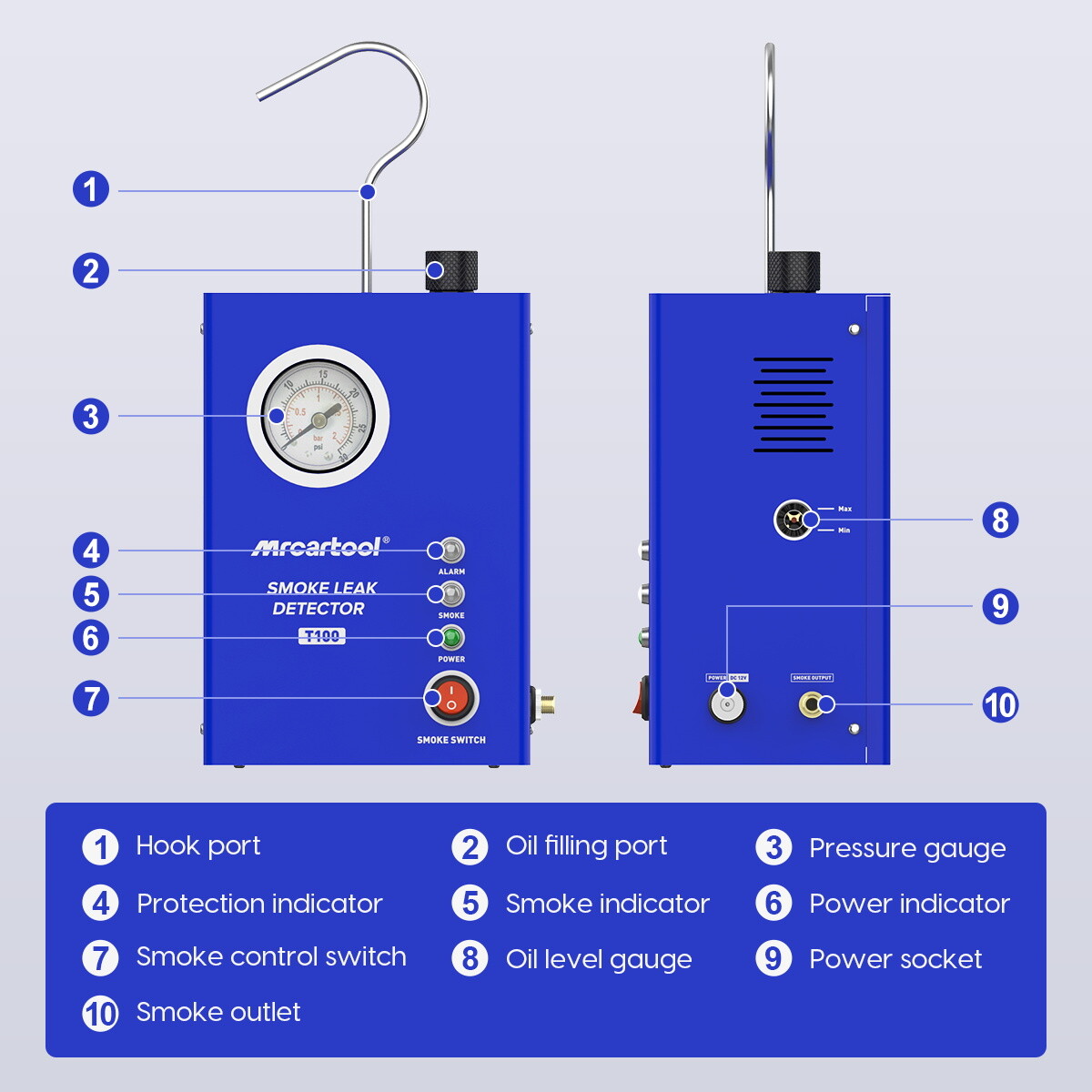 Auto EVAP Smoke Machine Exhaust Intake Vacuum Diagnostic Smoke Leak Detector NEW