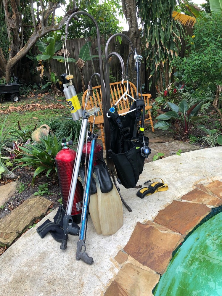 scuba diving equipment and spearguns