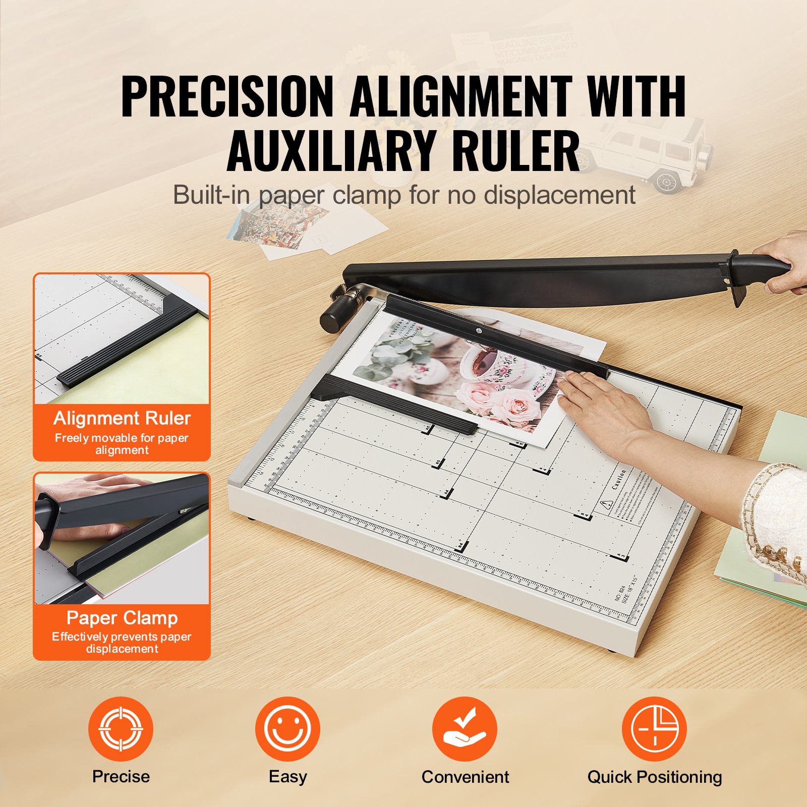 Uimoso Paper Cutter Guillotine Trimmer 18" 20 Sheets Cutting Capacity Metal Base