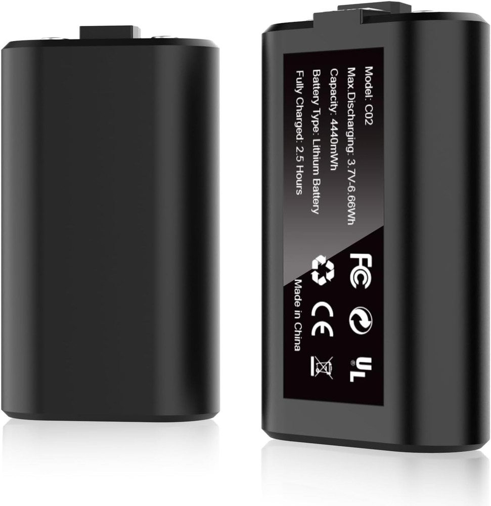 Rechargeable Dual Battery Pack for X-box: Play & Charge Simultaneously, 2 Pack