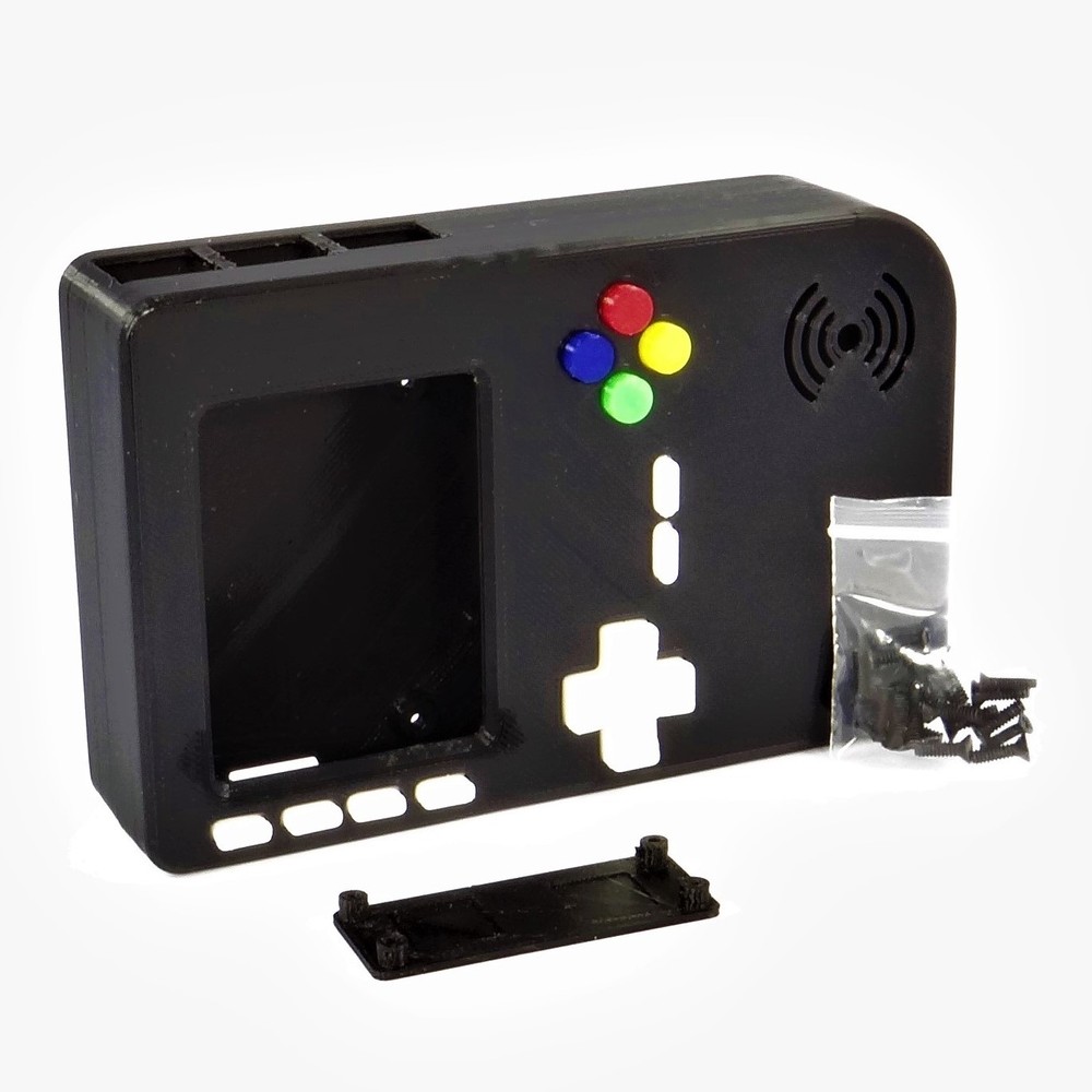 PiGRRL 2 BLACK Game Boy Case with Buttons & Screws for Raspberry Pi 2/3
