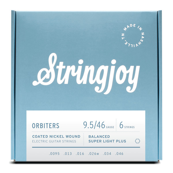 Stringjoy Orbiters Coated Electric Guitar Strings; balanced gauges 9.5-46