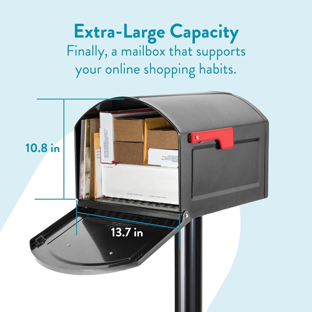 Pewter Centennial Mailbox, Weather-Resistant