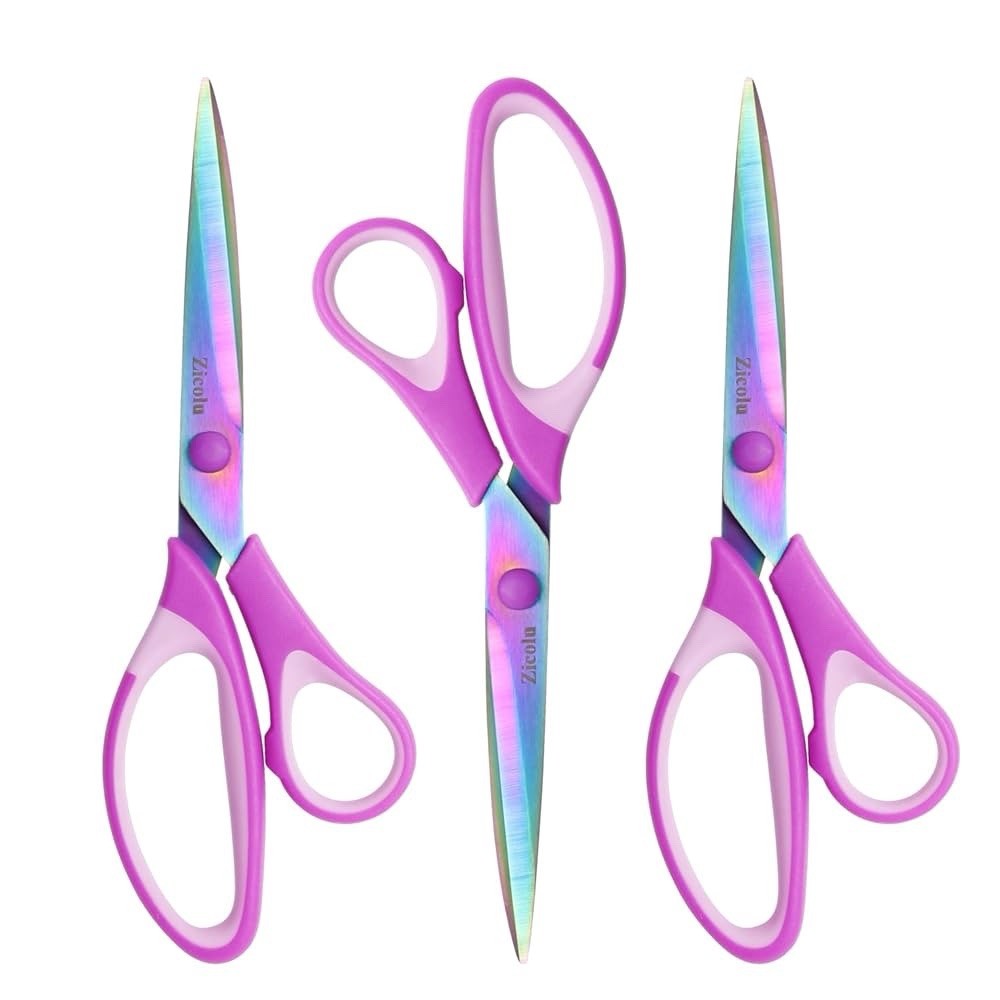8.5" Scissors All Purpose, Multipurpose Office Scissors Set of 3 pack, sharp