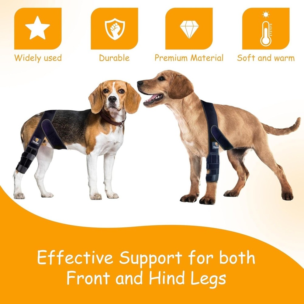 Pawalign Dog Knee Brace Back & Front Support Black Small