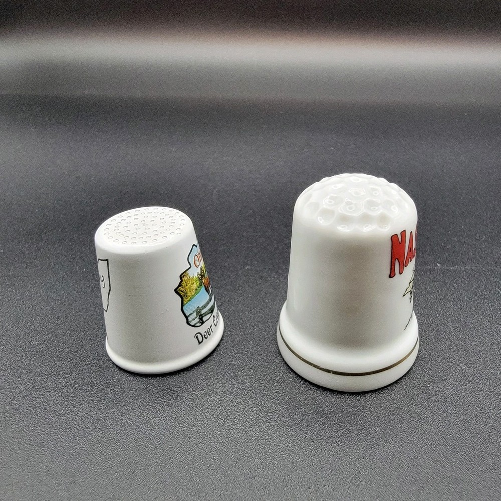 8 Collectible Ceramic Thimbles From Various Locations