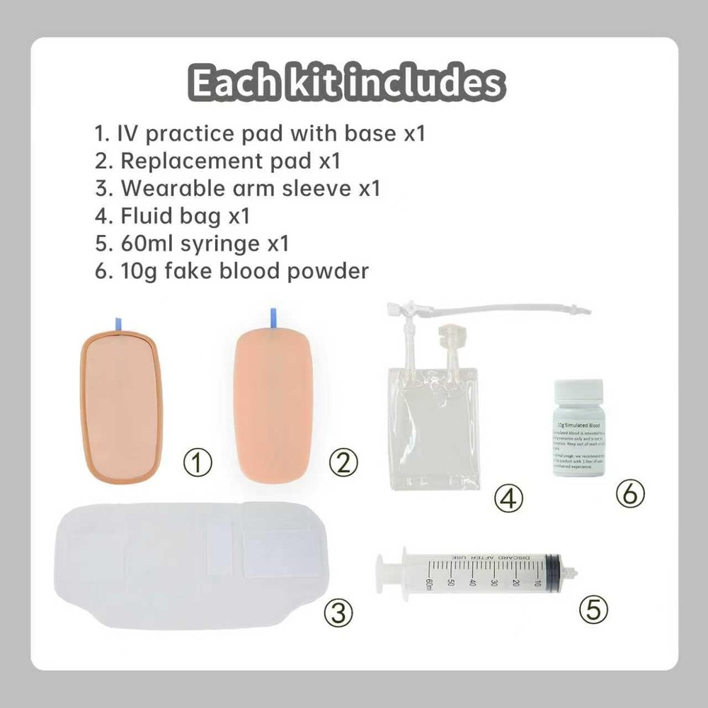 IV Practice Kit for Nursing Students, Replaceable IV Practice Pad for Nurses,...