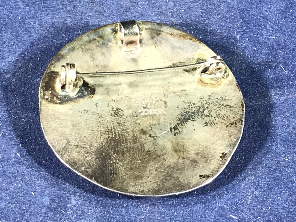 K1-8 STERLING SILVER BROACH / PIN - MYAN THEME - HANDMADE?