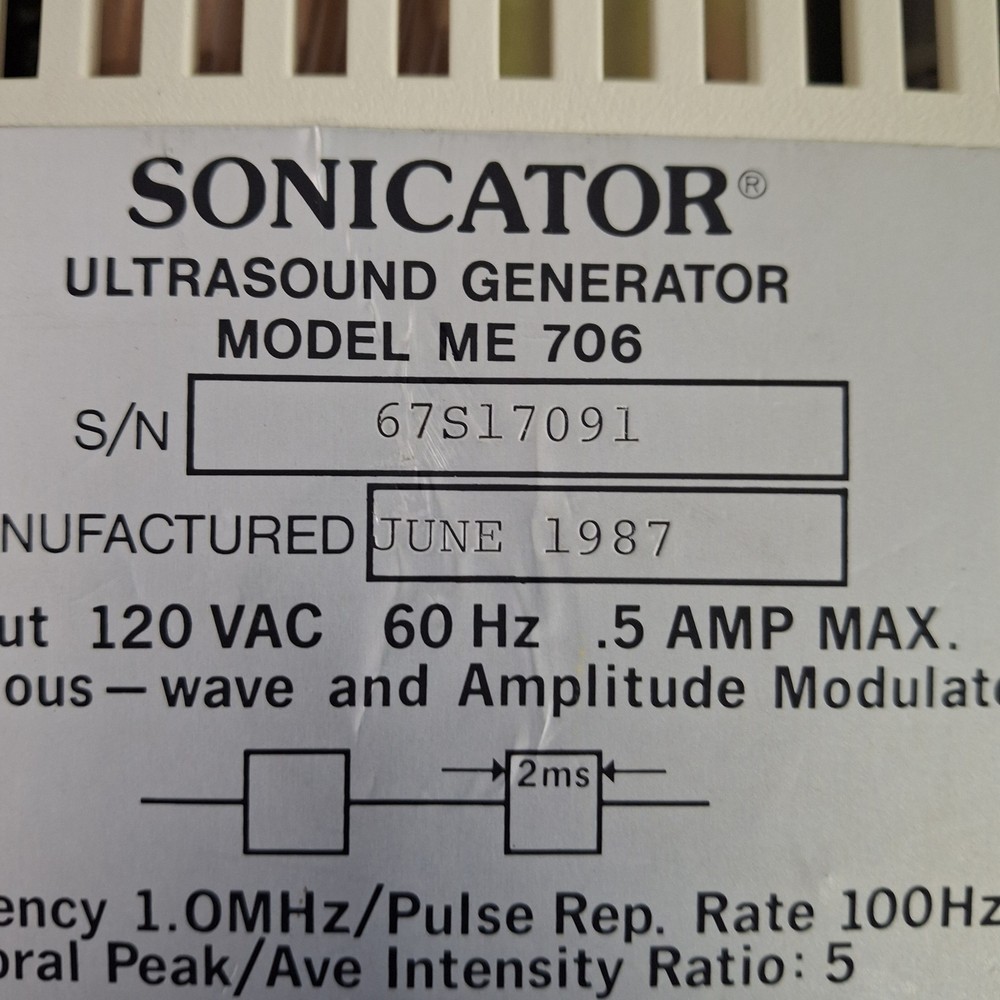 Mettler Electronics Sonicator 706 Ultrasound System