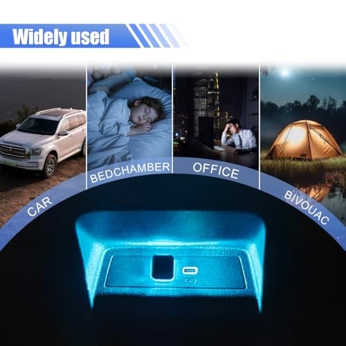2PCS USB LED Car Interior Atmosphere Light, Universal Mini Plug-in USB IceBlue