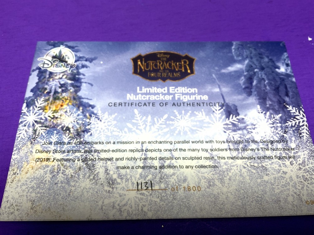 Disney The Nutcracker And The Four Realms Figurine Nutcracker NEW 14”