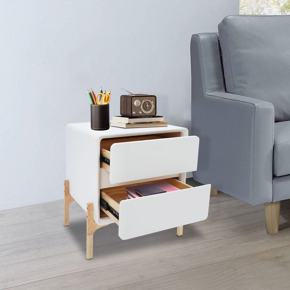 Bedside Table, Storage Bedside Table, Small Bedside Table with 2 Drawers
