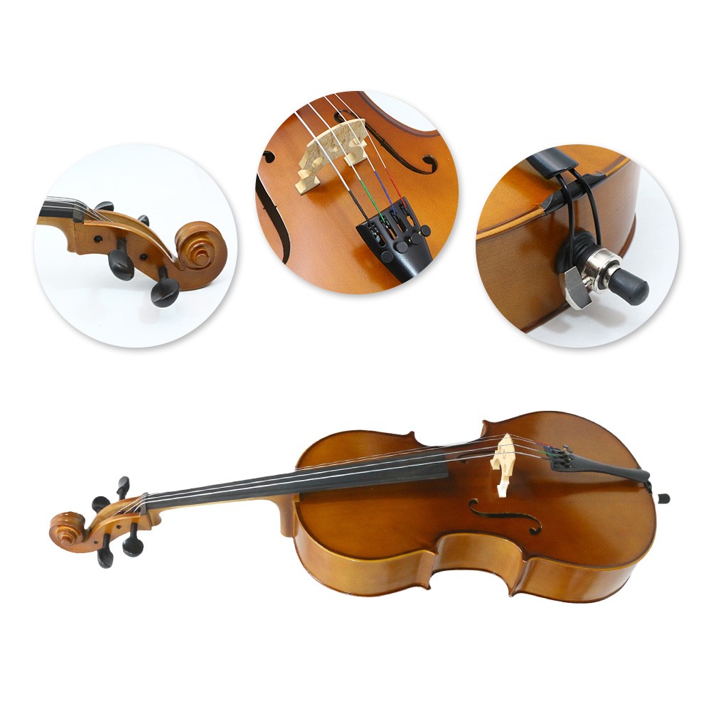 4 String Cello1/8 Flamed Solid Wood Beginner Handmade Cello With Parts