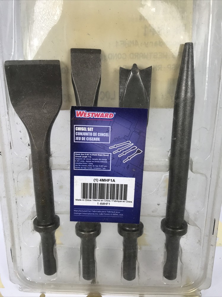WESTWARD 4MHF1 Chisel Set,Round,3/8in 4MHF1