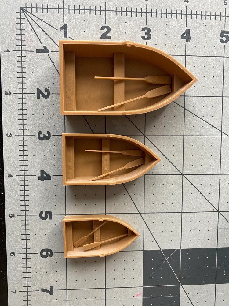 Row Boat With Oars Model Replica