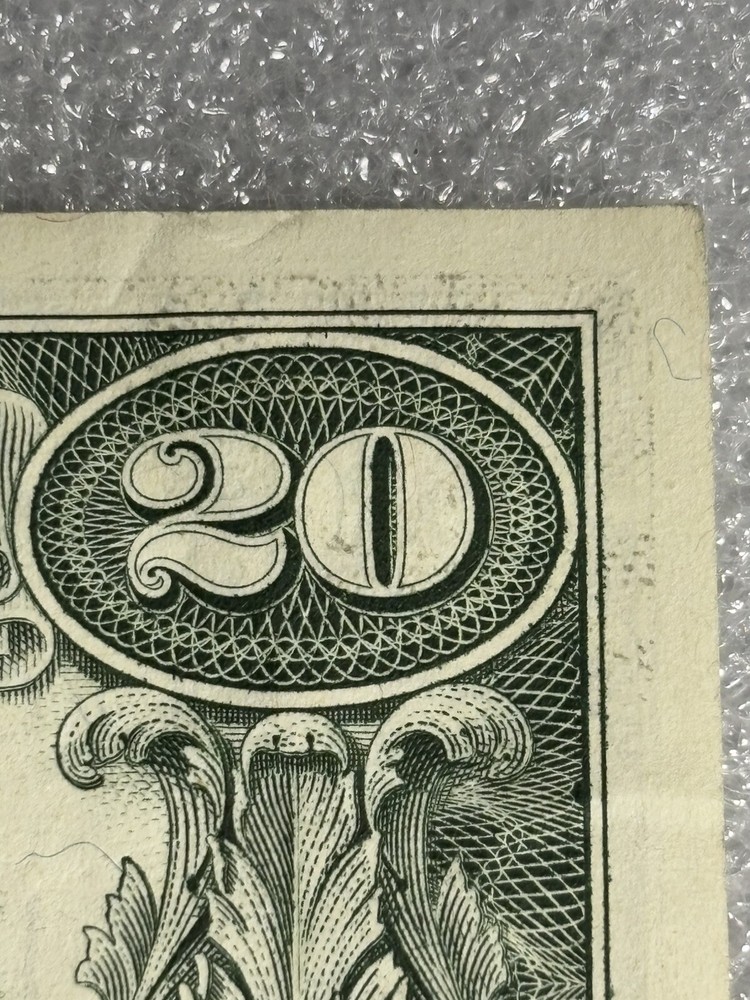 1988A $20 Error Note W/extra ink , Ink Bleeds and slightly Off Centered/Miscut
