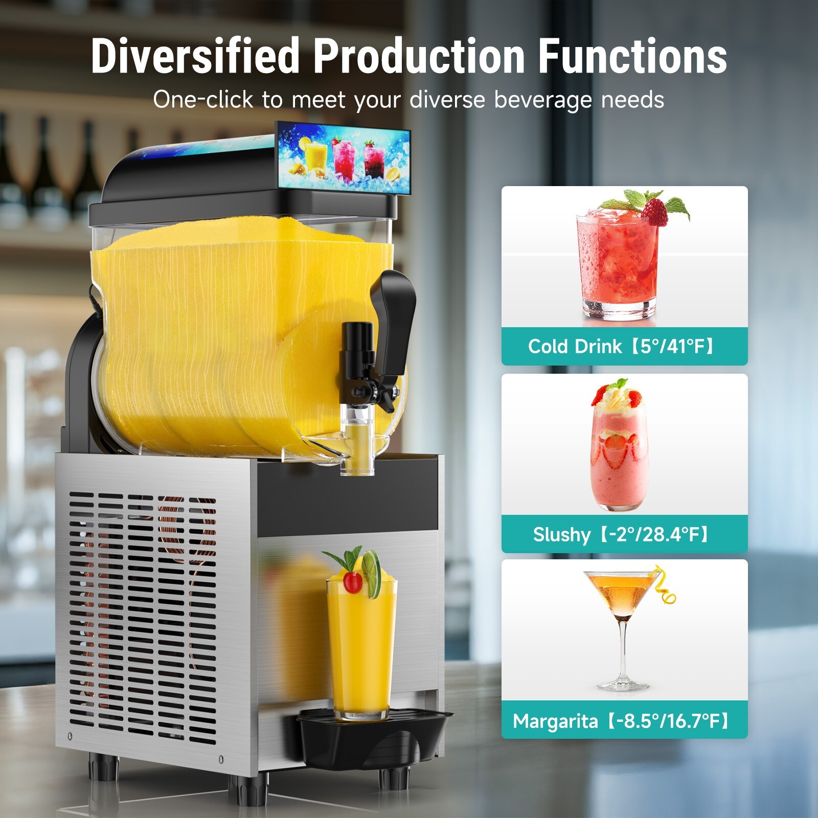 15/30/45L Commercial Slushie Machine Margarita Slush Maker Frozen Drink Machine