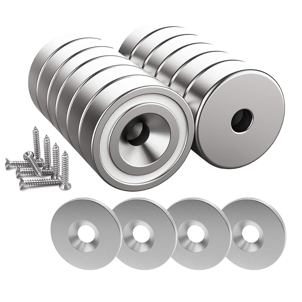 Versatile Neodymium Magnet Set - 25 LB Pull Force with Accessories Included