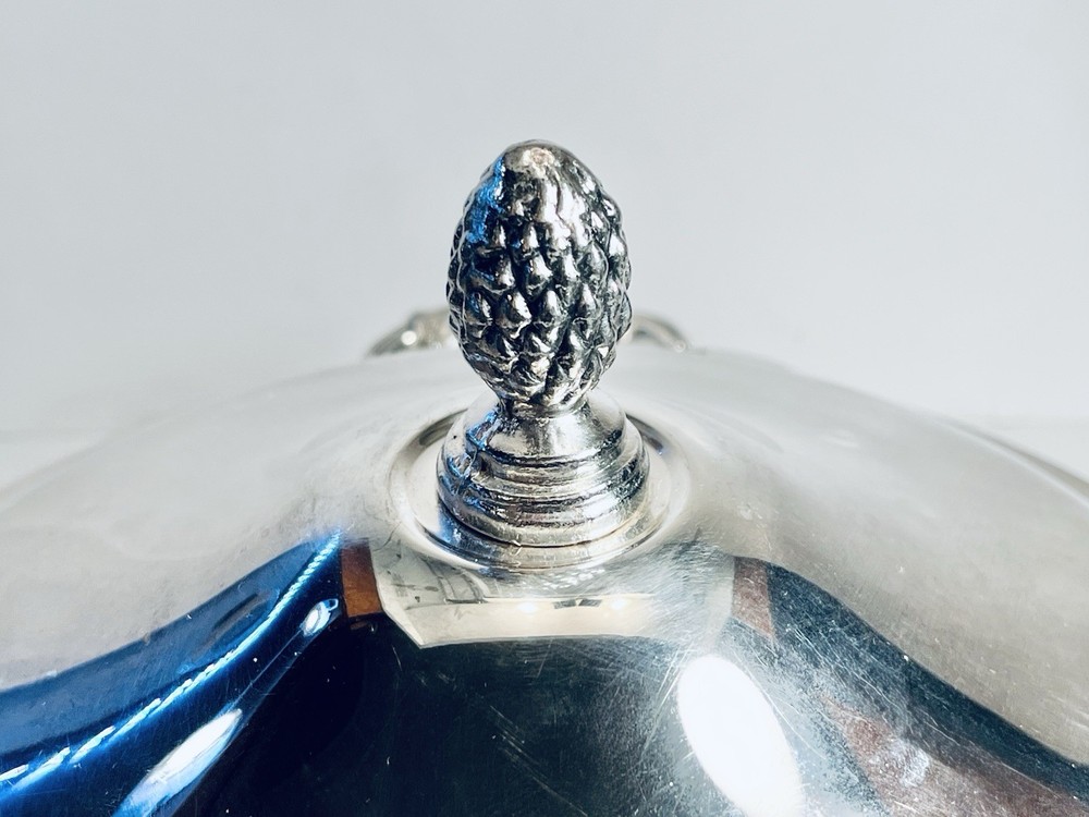 VTG Leonard Silver Plated Casserole Dish w/Glass Pyrex Corning 2 Qt. Insert