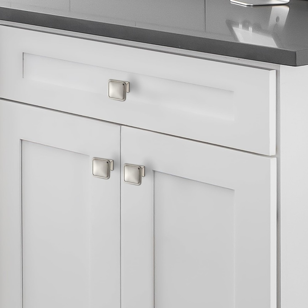 Ravinte Hardware 30 Pack Brushed Nickel Cabinet Knobs Single Hole Center Soli...