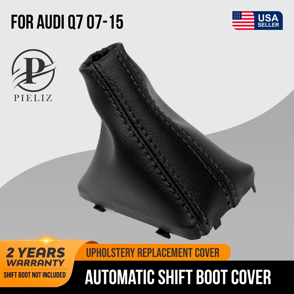 Automatic Shift Boot Replacement Cover PVC Leather Fit for Audi Q7 07-15  Black