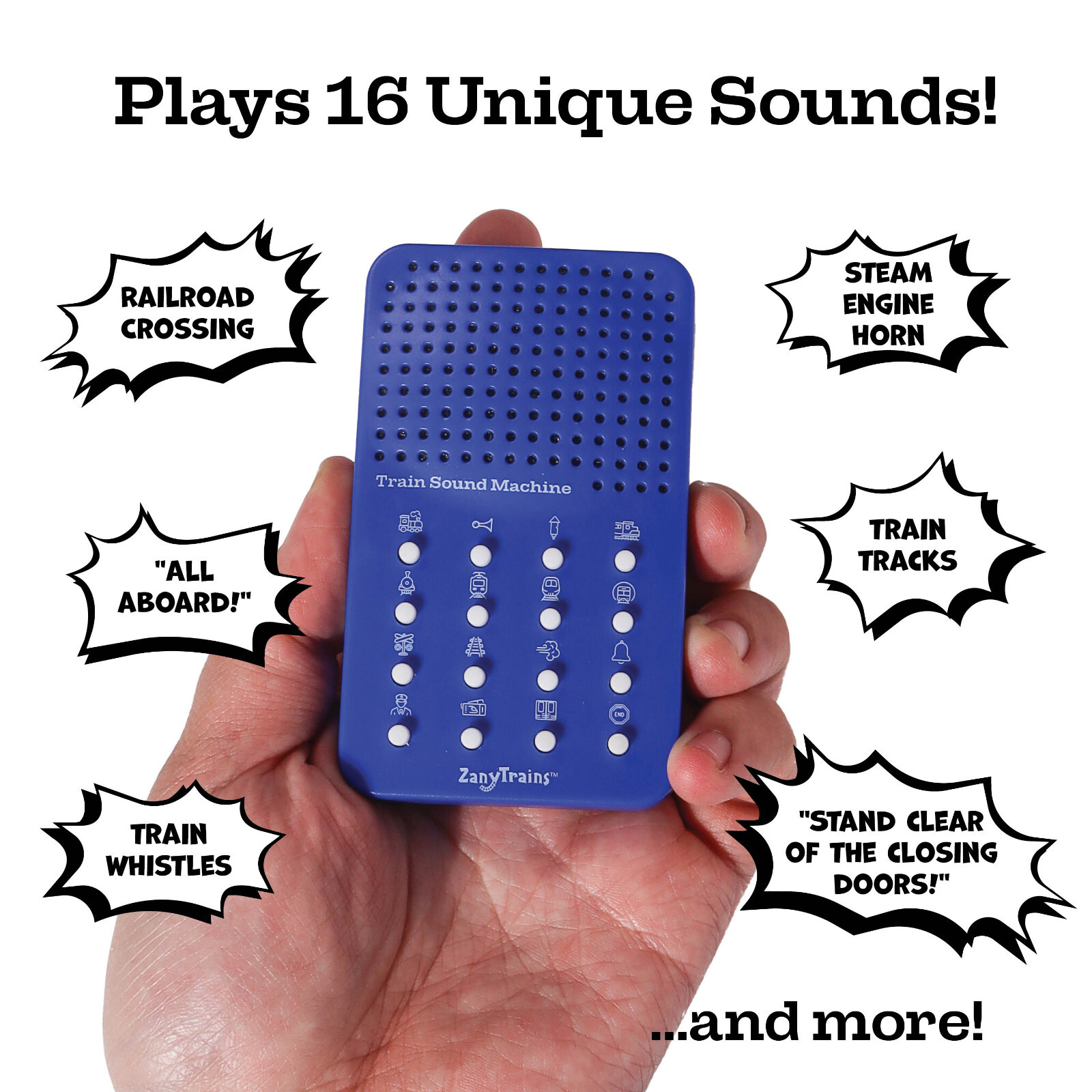 Train Sound Machine - Electronic Train Noisemaker with 16 Sounds