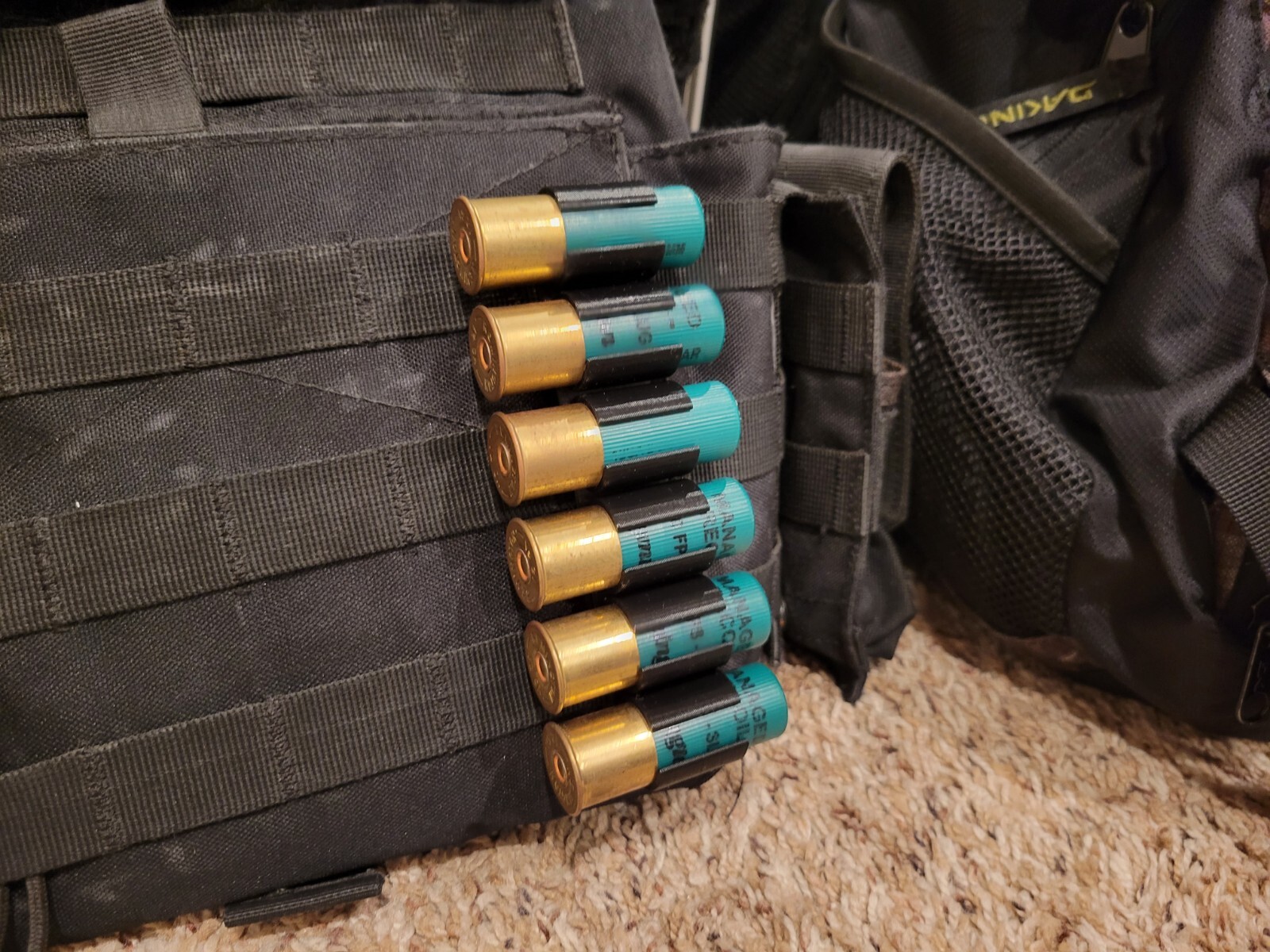 Tactical Molle 6 Round 12 Gauge Shotgun Shell Holder for Vest / Plate Carrier
