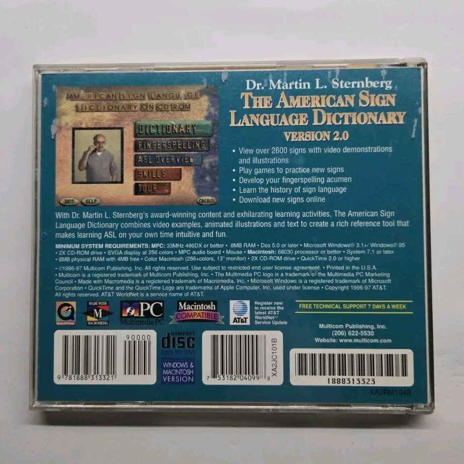 The American Sign Language Dictionary 2.0 (Win/Mac CD-ROM, 1997)