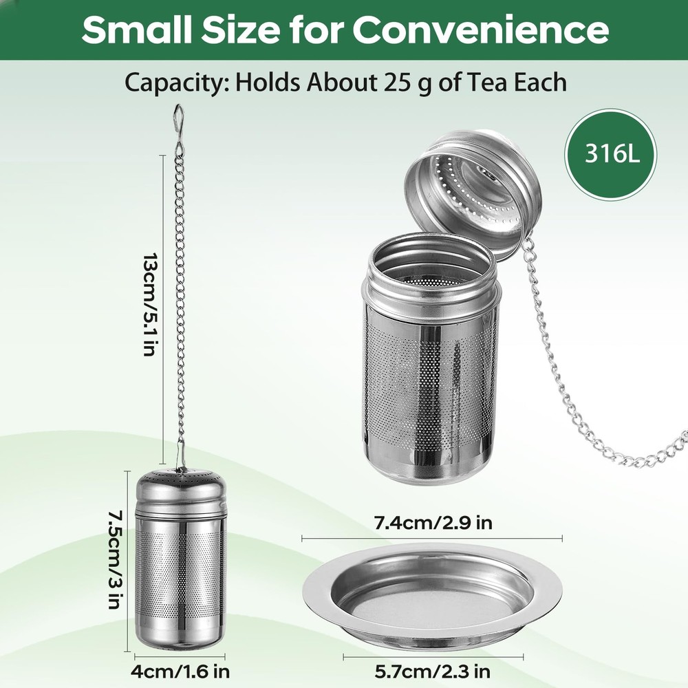 2 Pack Tea Infuser For Loose Leaf Tea, Extra Fine Mesh Tea Diffusers For Loos...