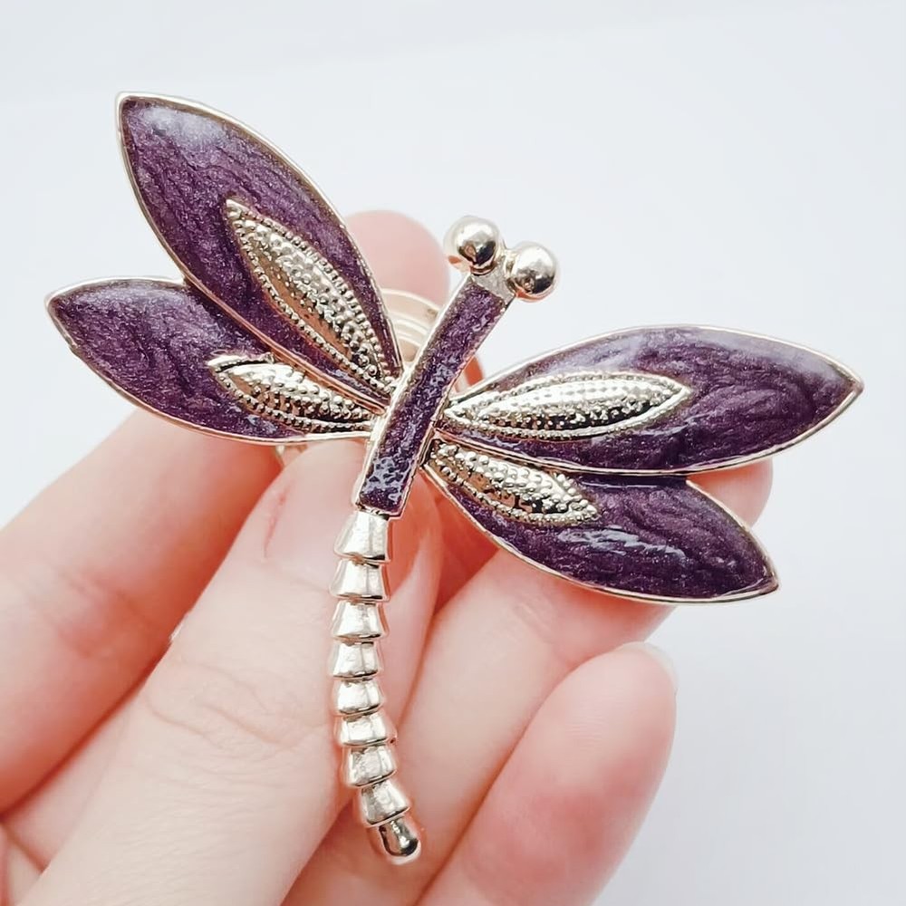 Lovely Dragonfly Cabinet Knobs Purple 4Pcs Animal Pull Single Hole Handle for...