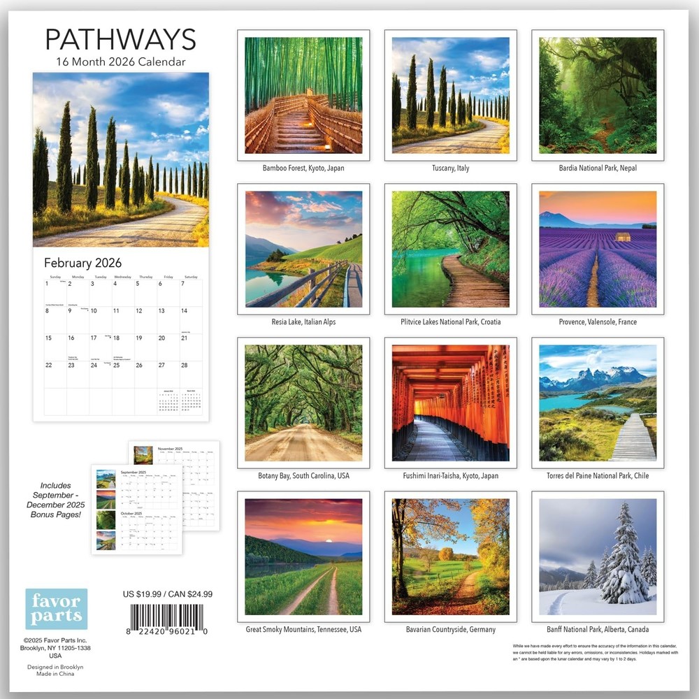 2026 Pathways Hangable Monthly Wall Calendar Large 2026