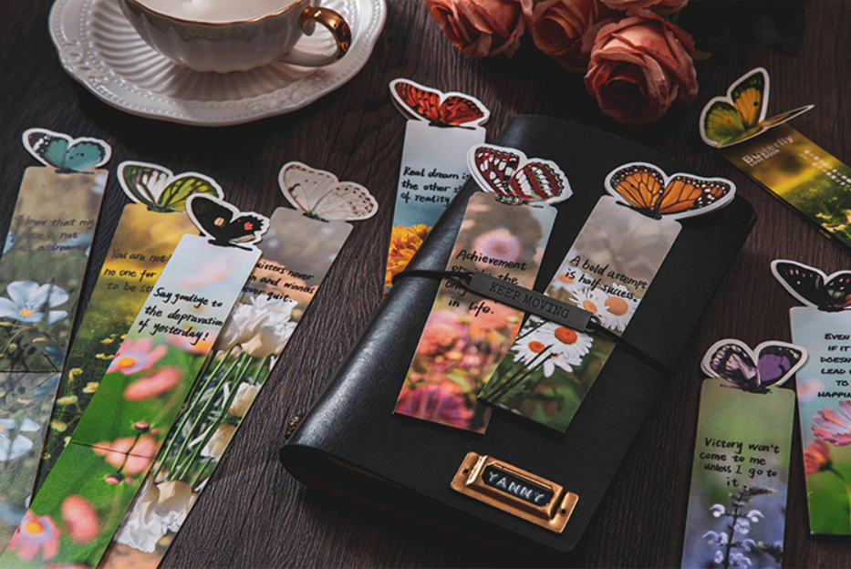 5 Butterfly / Pack 3D Design Flowers Bookmark Reading Readers Gift US Shipping